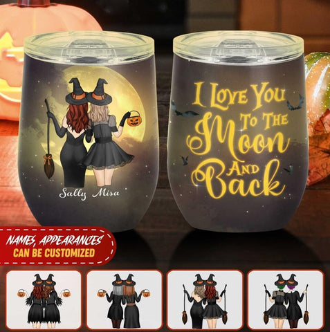 Personalized halloween wine tumbler