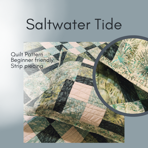 Saltwater Tide quilt pattern featuring Valdani Threads.