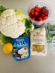 Verfrissend, fruitig en Vega: Pasta met Feta, Bloemkool en Citroen! Gerechten Blog Recept Hoe maak je Ovengerecht Benodigdheden