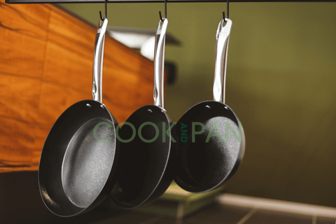 Frying pan set black carbon steel