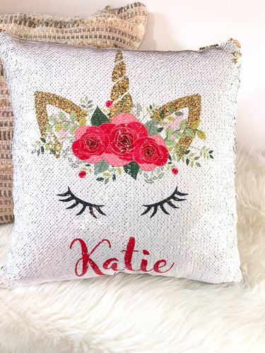 Pillow, Personalized Custom Sequin Pillow Photo Pillows (Inserts