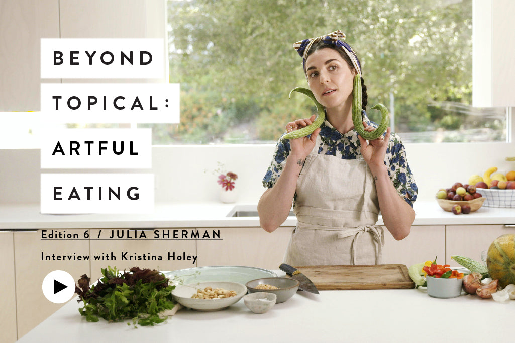 Image of Julia Sherman in a kitchen with vegetables