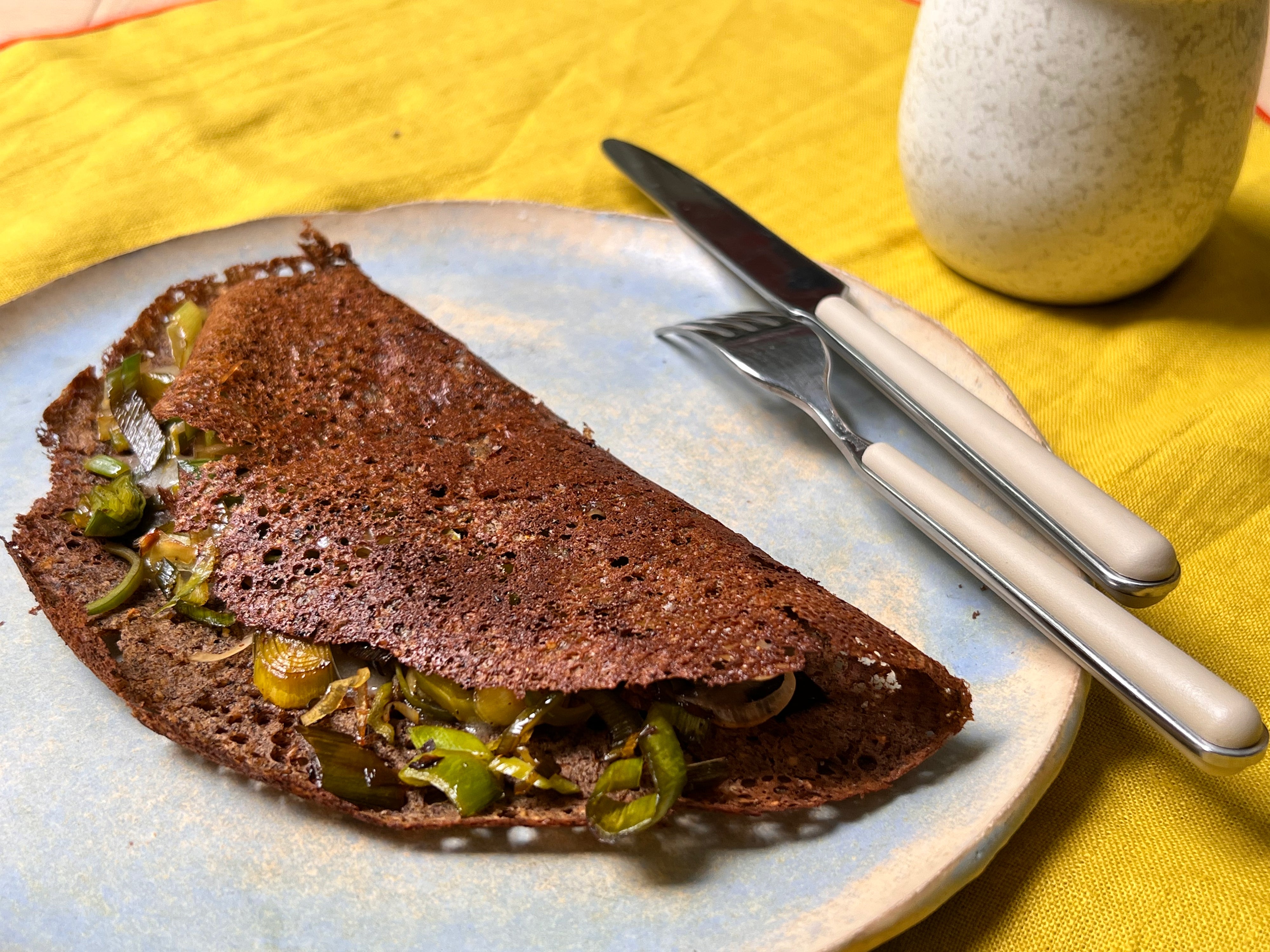 savory buckwheat crepe