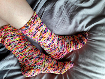 Sock knitting on two straight needles - Germander Cottage Crafts