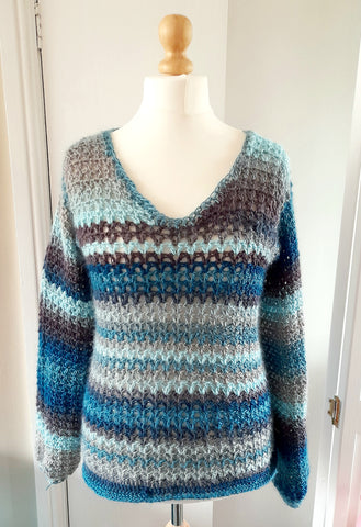 v stitch crochet sweater