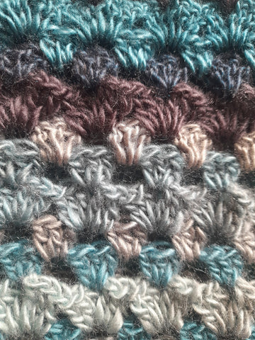 close up of the granny cluster pattern 