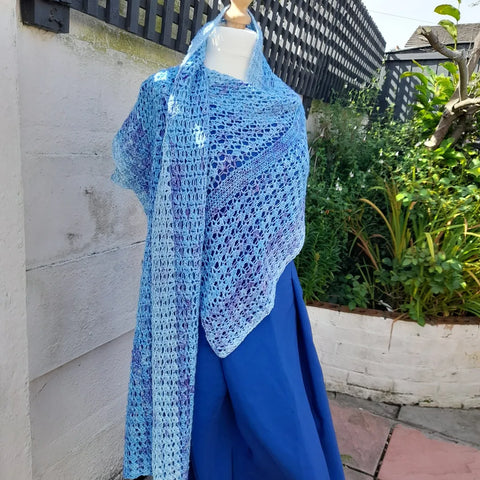 Rectangle crochet shawl | Easy beginner lace shawl 