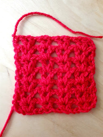 Chain space in v stitch crochet