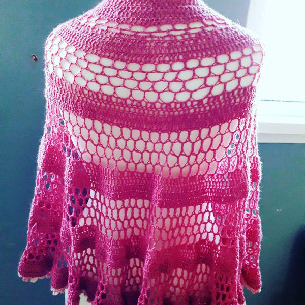 Half circle crochet shawl pattern - Daphne - Germander Cottage Crafts