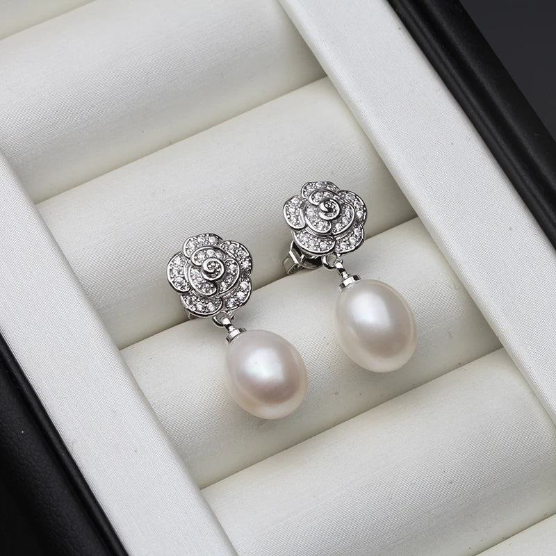 Freshwater Pearl Earrings In Sterling Silver