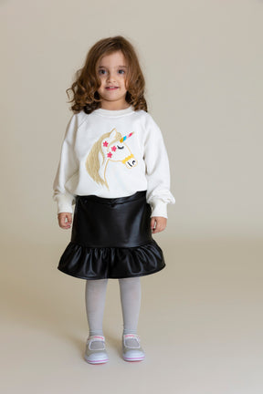 Unicorn Sweatshirt For Girls - Off white - Pear