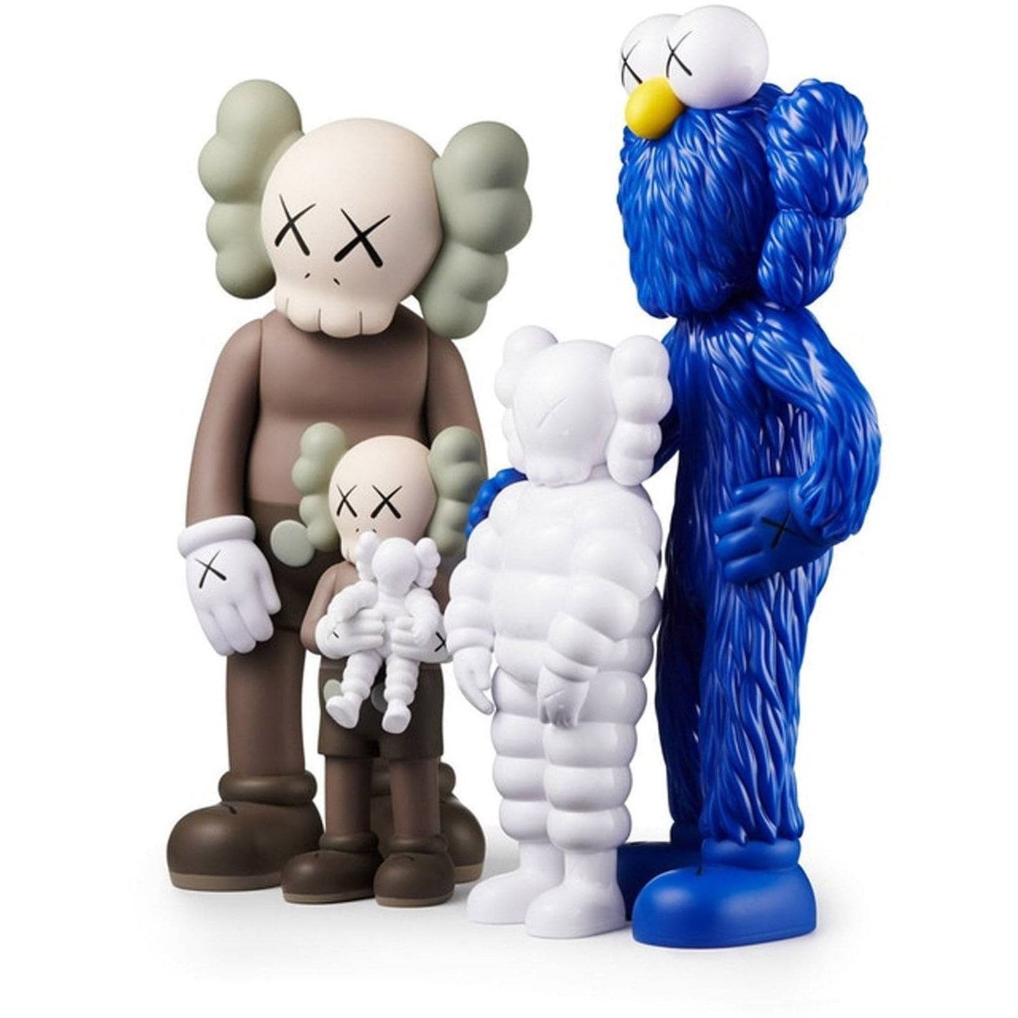 最初の KAWS FAMILY 新品送料込み BROWN/BLUE/WHITE キャラクター ...