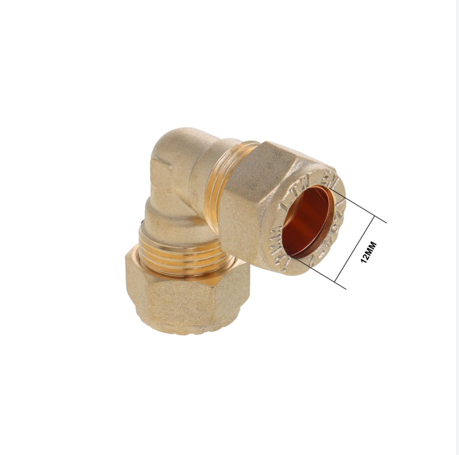 LTWFITTING 1/2-Inch OD 90 Degree Compression Union Elbow,Brass Compression  Fitting(Pack of 100)