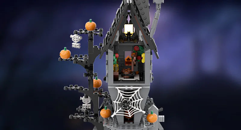 MOC Halloween Force of Bricks Spiral Hill Nightmare Building Blocks Kit  Jack Skellingtons The House Architecture Xmas kids Toys