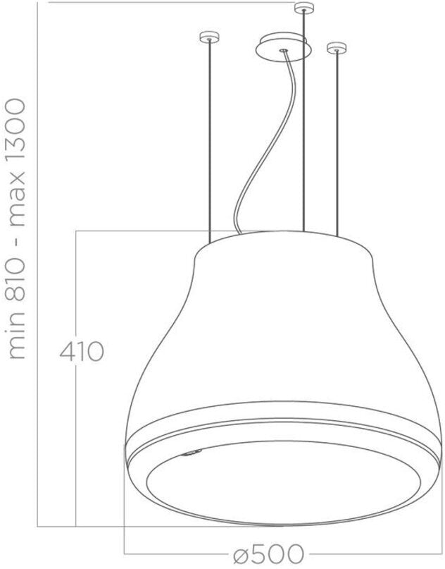 Elica Ceiling Mounted Hood SHINING - Various Colours - Image 4