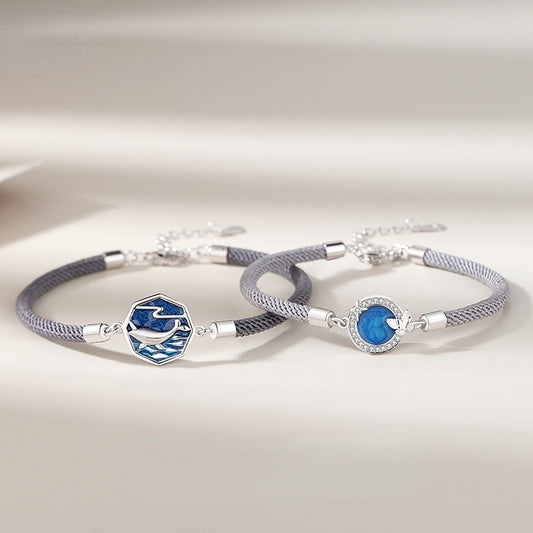 Matching Fire and Water Couple Bracelets Set Birthday Gift – Loforay