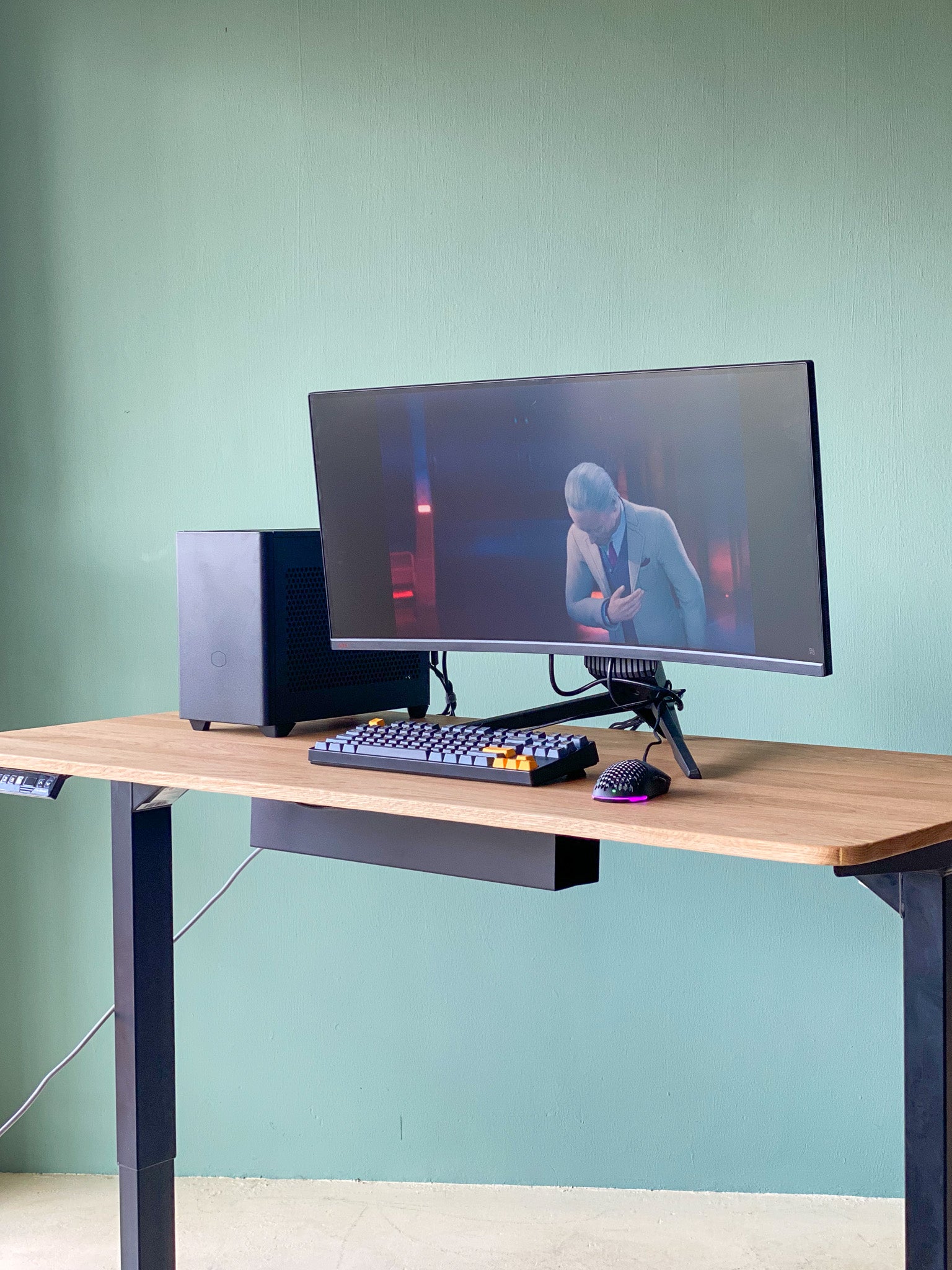 oak secretary desk with bookcase