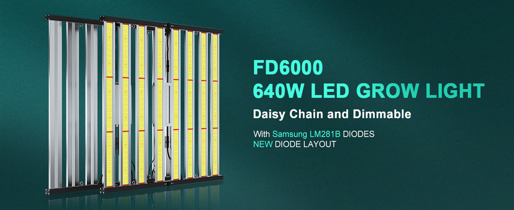 PHLIZON FD6000 640W Full-spectrum Daisy Chain Dimmable LED Grow Light with Samsung 281B LED