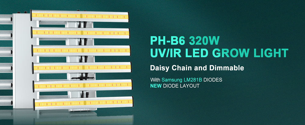PHLIZON PH-B6 320W Full-spectrum Dimmable LED Grow Light with UV/IR LED