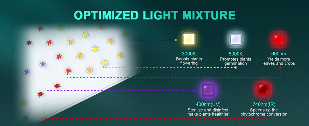 PHLIZON PL-4500 450W UV/IR Dual-channel Dimmable QB LED Grow Light with Samsung 281B LED