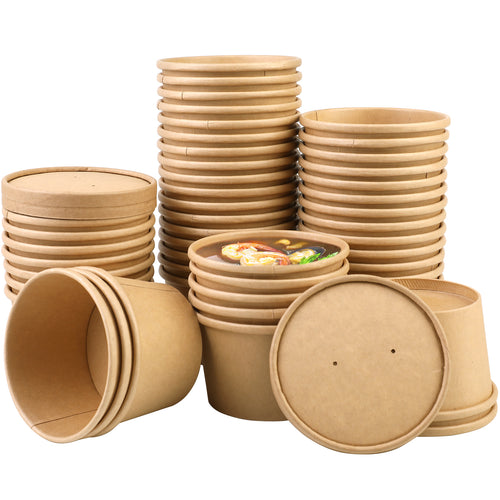 12 oz. Kraft Paper Food Container and Lid Combo, Pack of 250 – CiboWares