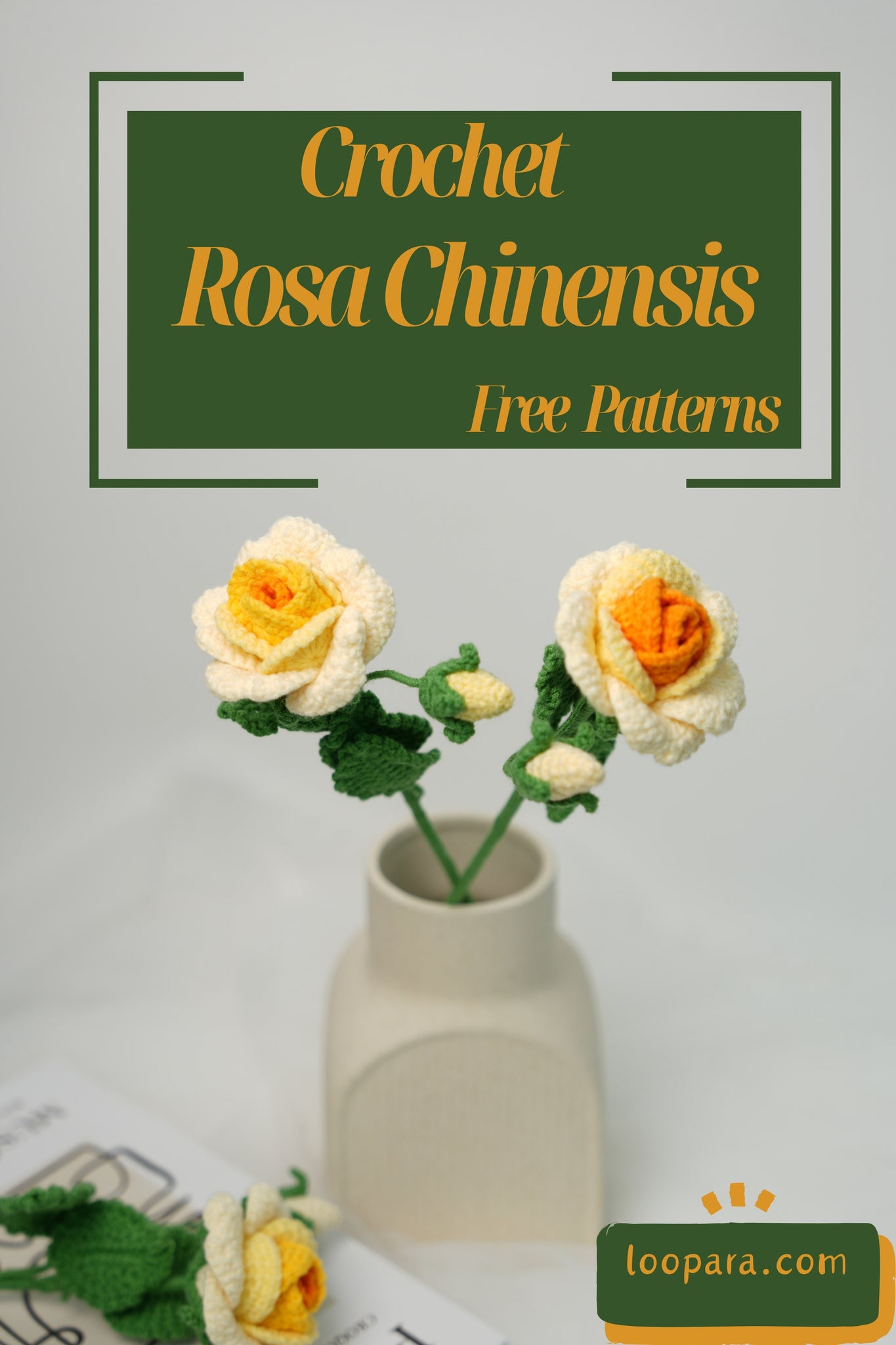 How To Crochet a Rosa Chinensis Flower (Free Pattern) pin