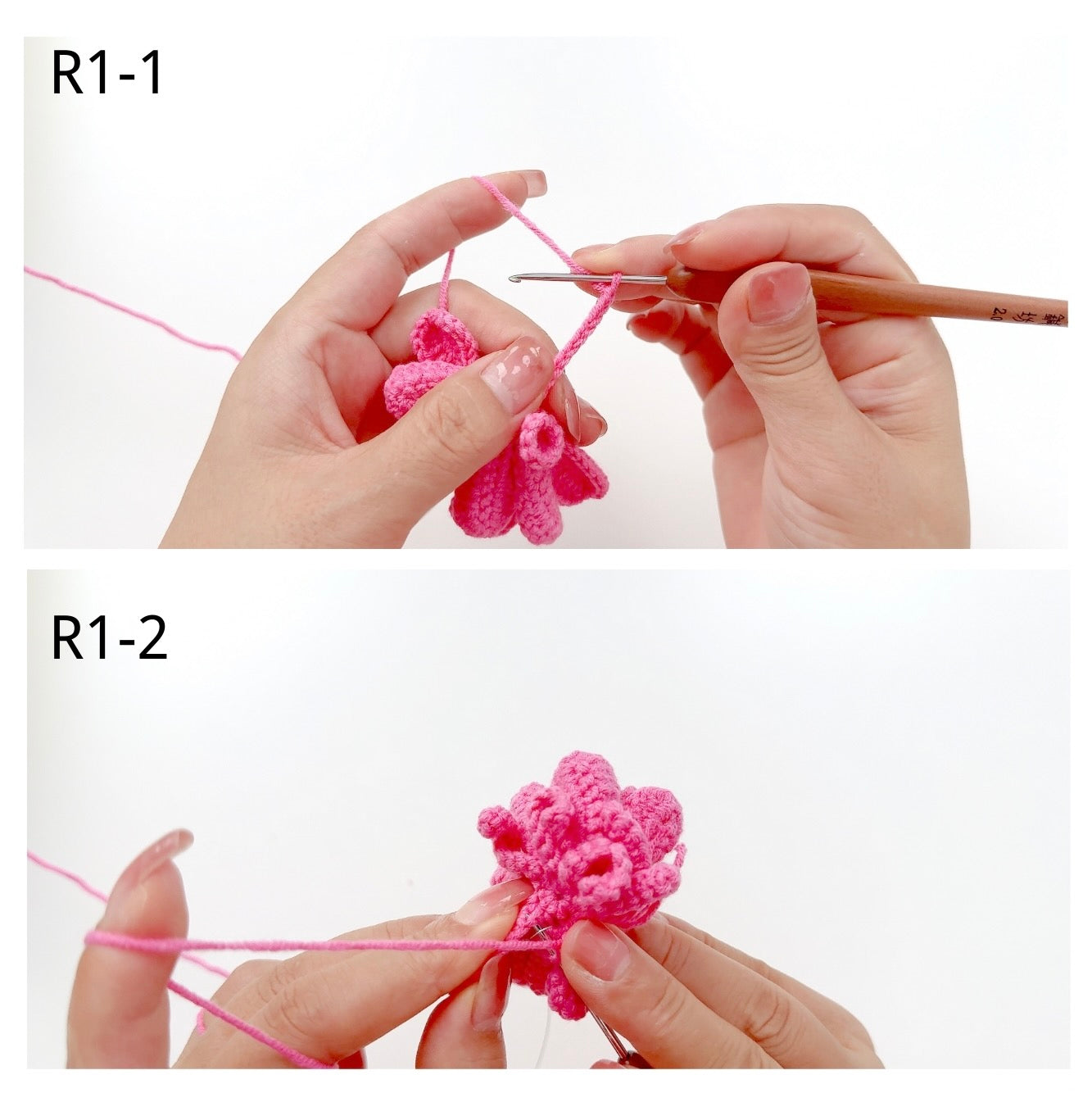 How to Crochet a Zinnia Second Layer Petal (Make 9)-R1