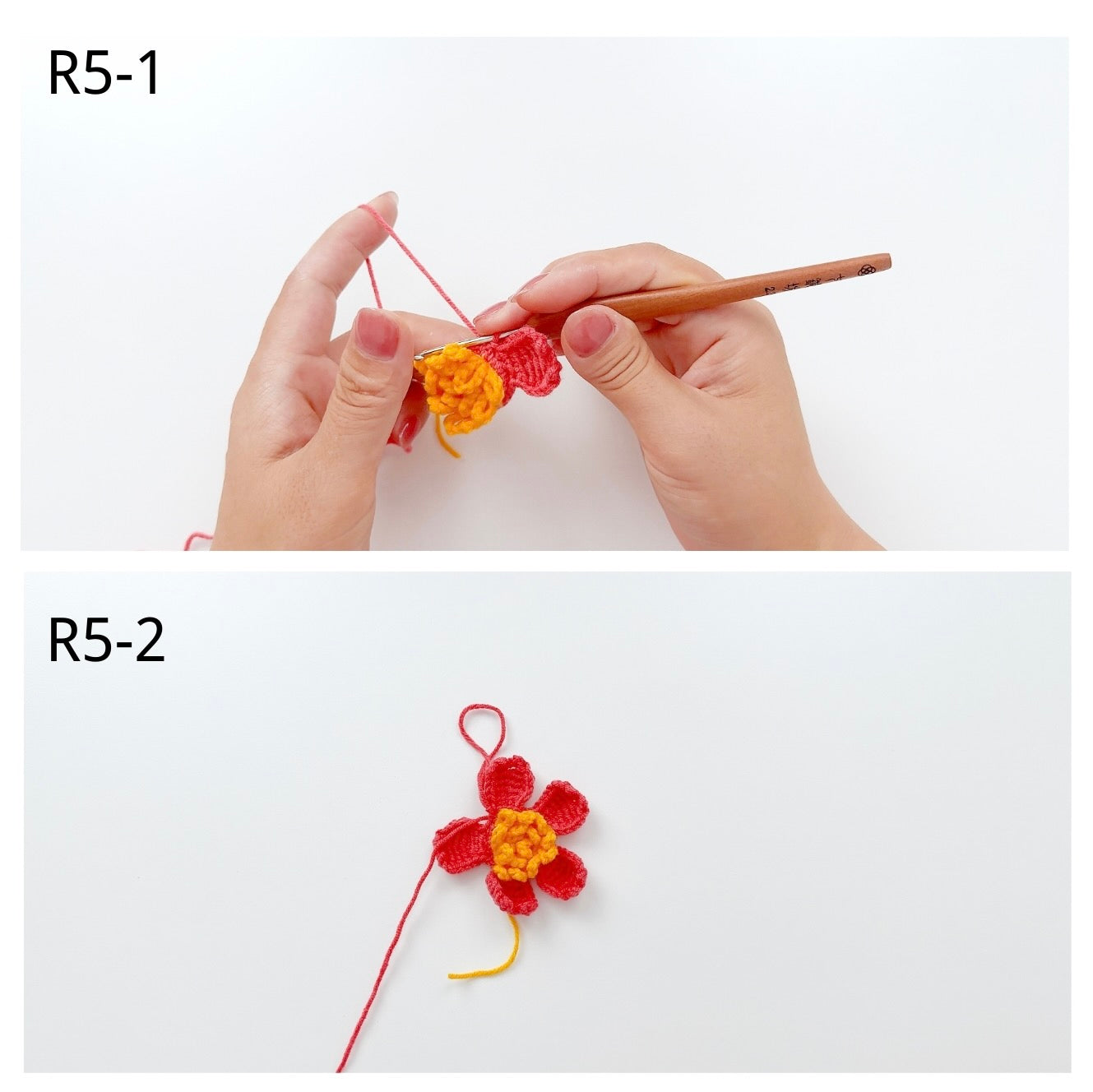 How to Crochet the First Layer Petals (Make 5)-R5