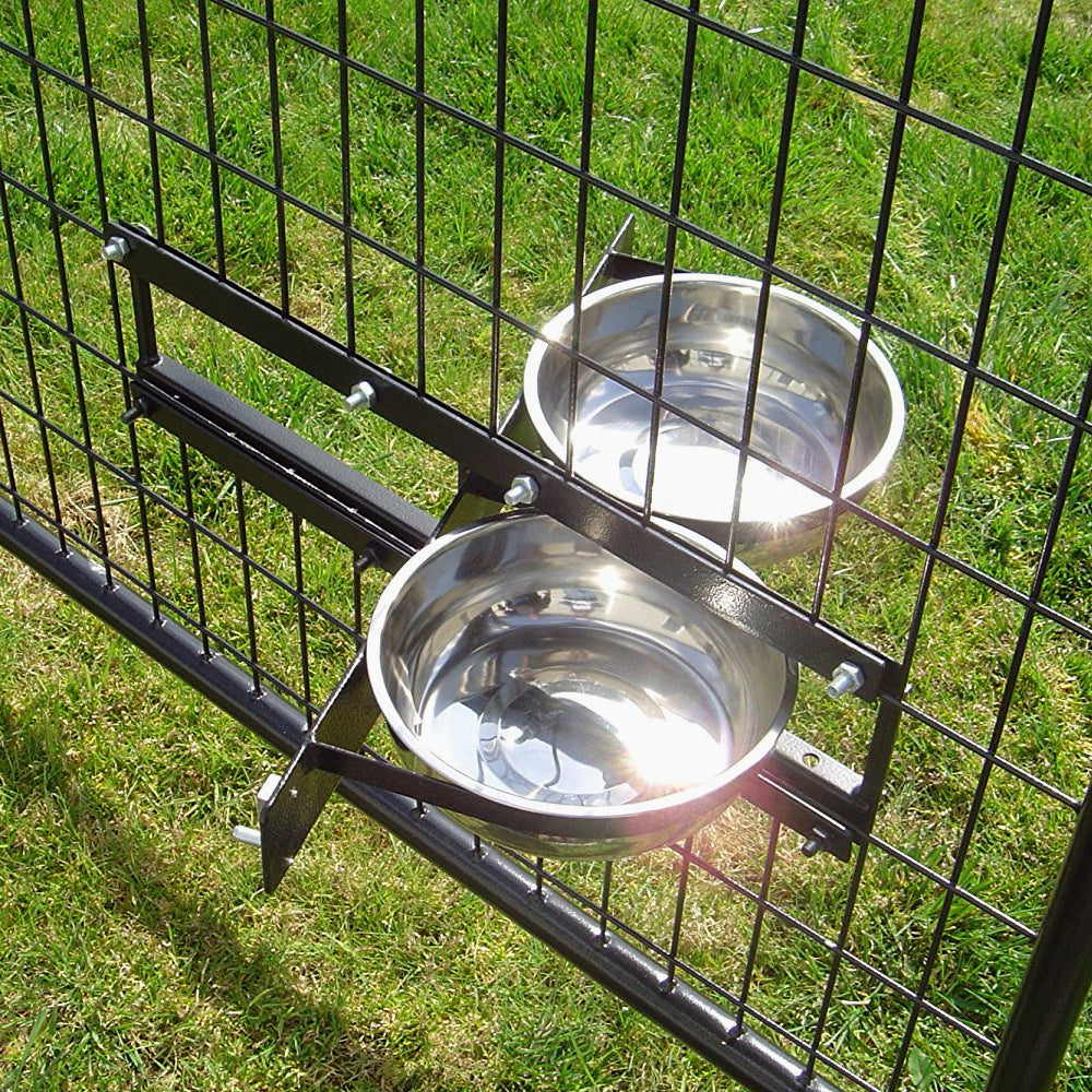 Lucky Dog® Rotating Double Food & Water Kennel Dog Bowls