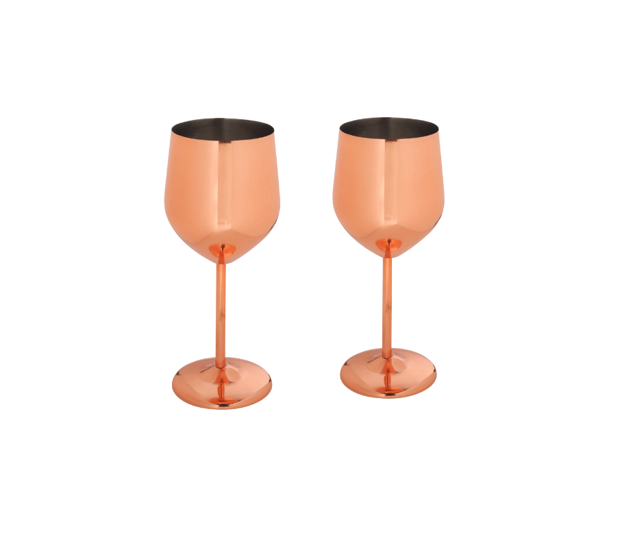 Stainless Steel Stemmed Globet Wine Glasses