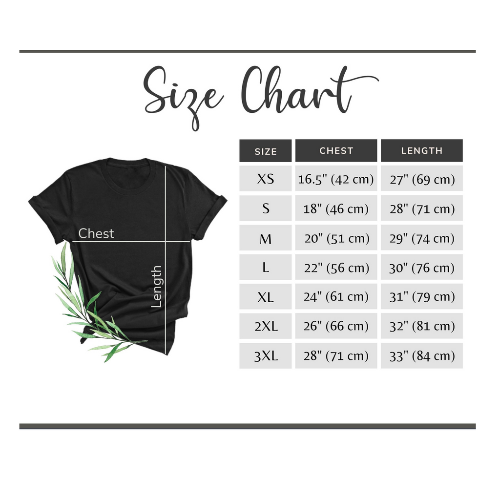 t-shirt sizing chart