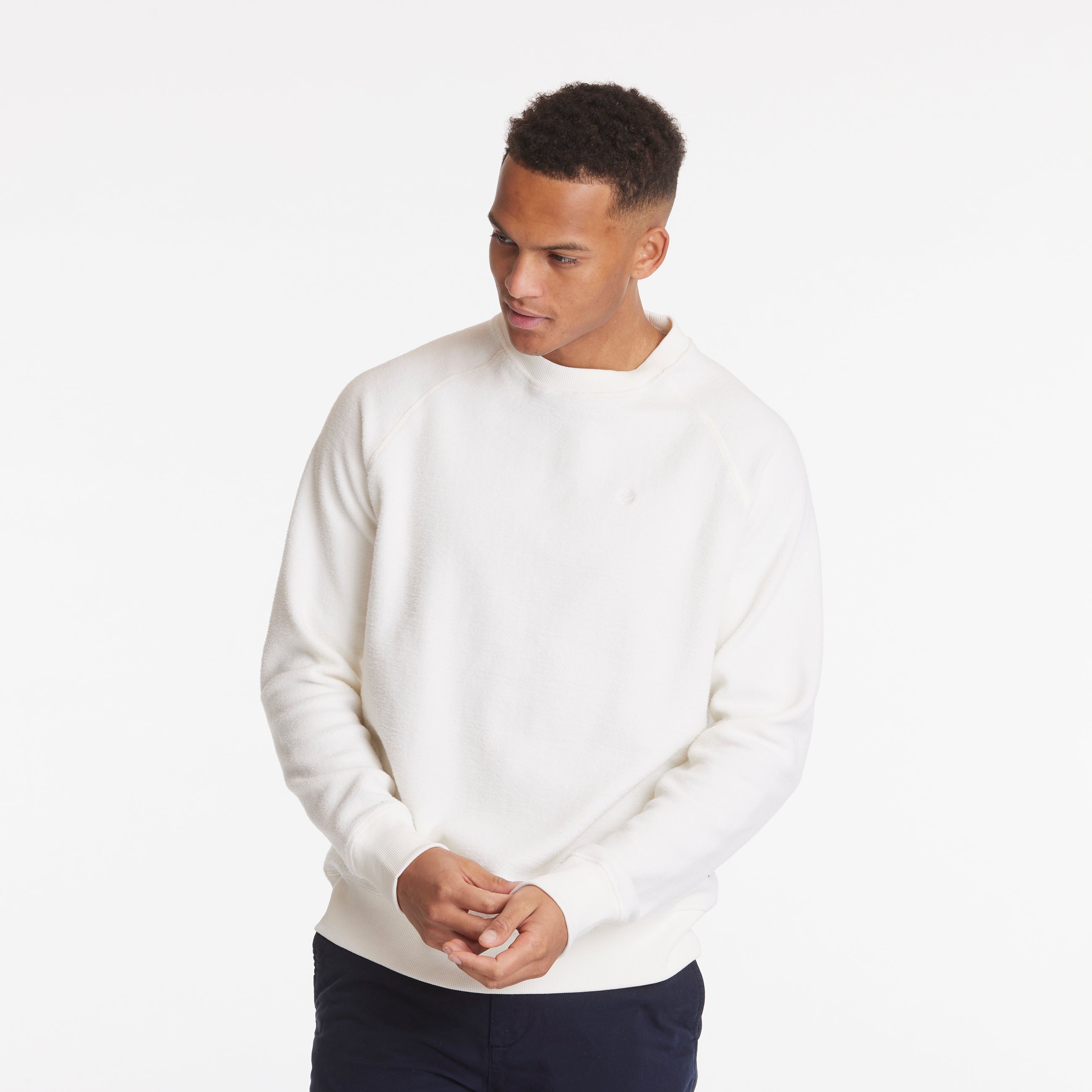 Se Mads Pile Sweatshirt - Ecru - L hos bygarmentmakers.dk