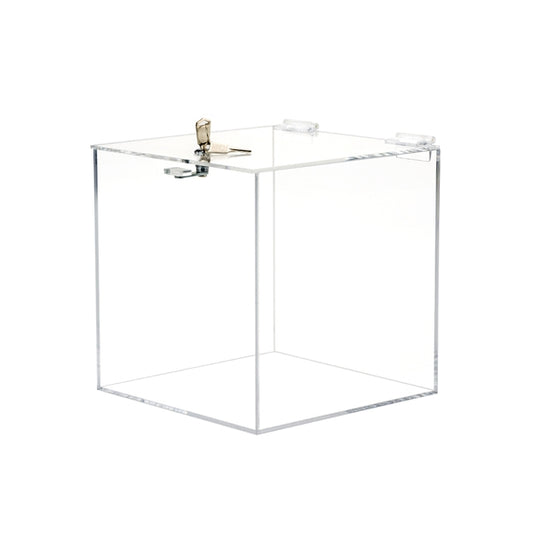 Custom Size Clear Plexiglass Box with Hinged Cover