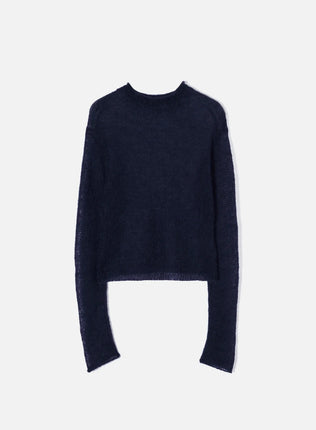 Mohair Blend Gauzy Knit Jumper - Blue