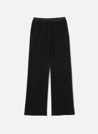 Boiled Wool Blend Trouser - Black