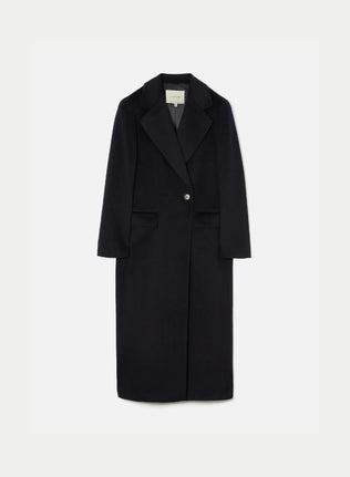 Wool Maxi City Coat - Navy