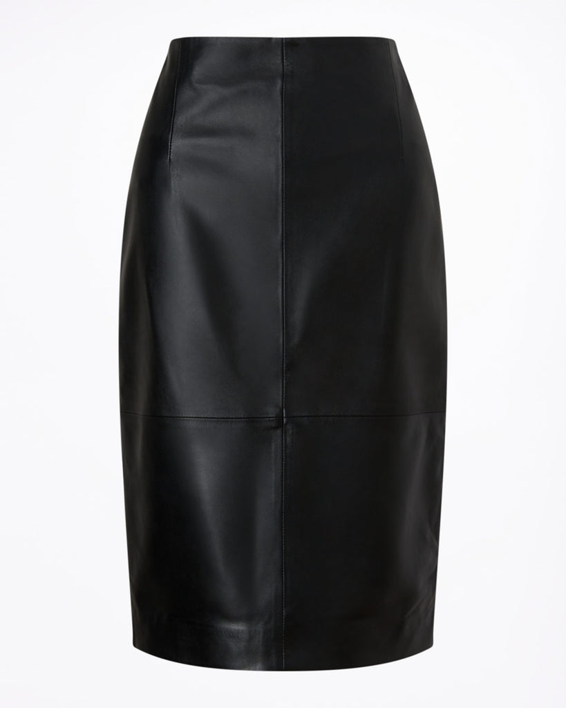 Leather Pencil Skirt Black Jigsaw 