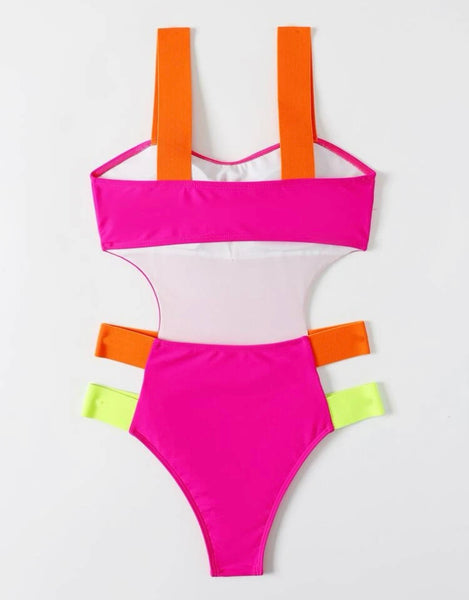 Hot Pink Cut Out One-Piece Swimsuit – Banks Boutique