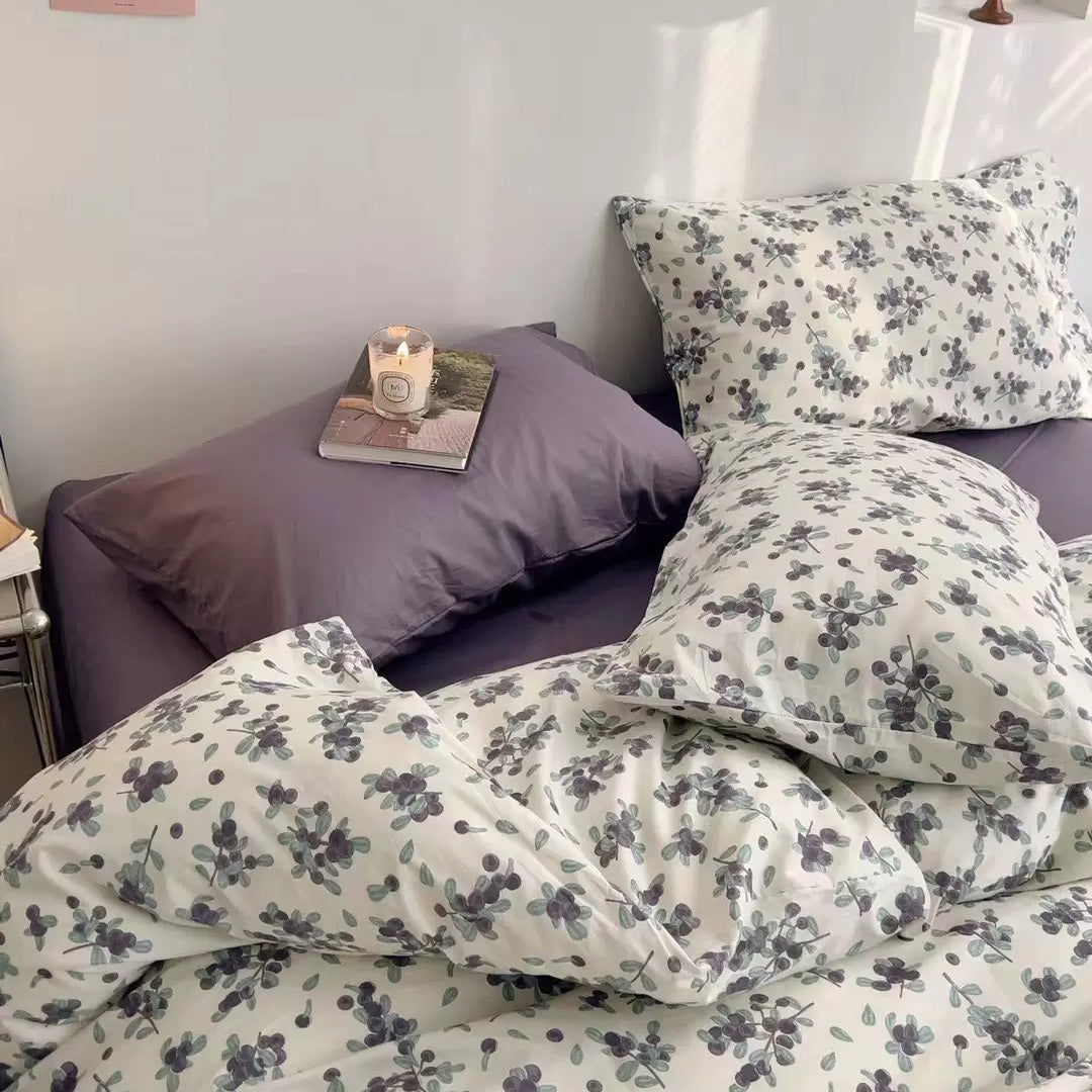 Cifeeo-spring comforter sets Plum Tree Print Bedding Set
