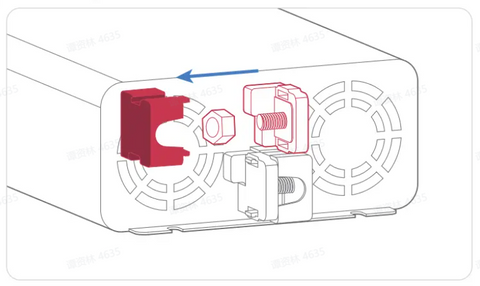 Remove the insulating caps on the terminals