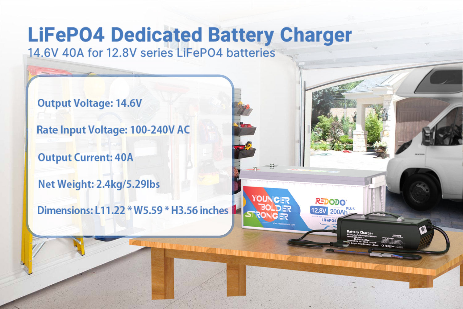 Redodo-dedicated-lifepo4-battery-charger