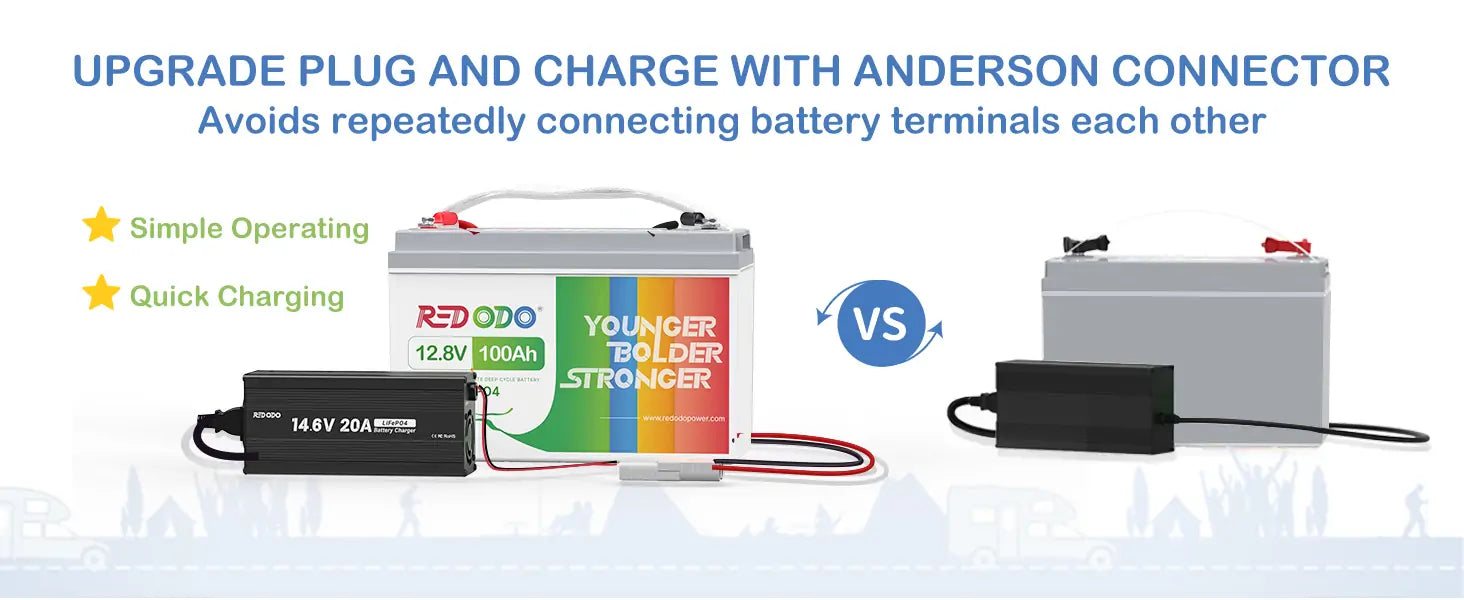 Redodo 14.6V 20A lifepo4 lithium batteries chargers