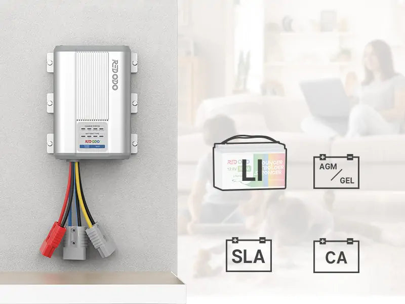 Redodo DC-DC battery charger is intended to charge the service battery through a starter battery or solar panels-1