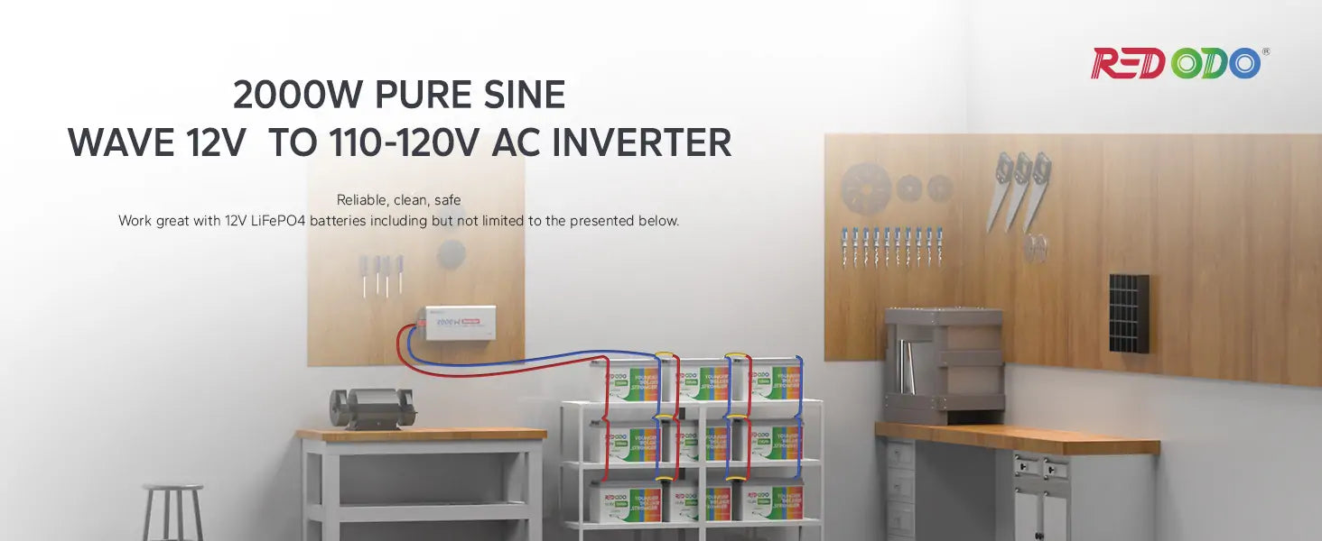 Redodo 2000W inverter with Real-Time LCD Monitor