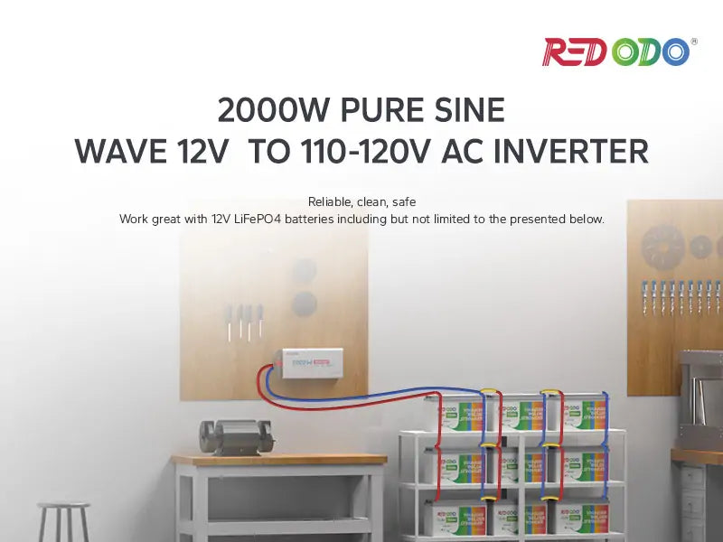 【Only $159】Redodo 2000W Pure Sine Wave Inverter, 90% Power Efficiency