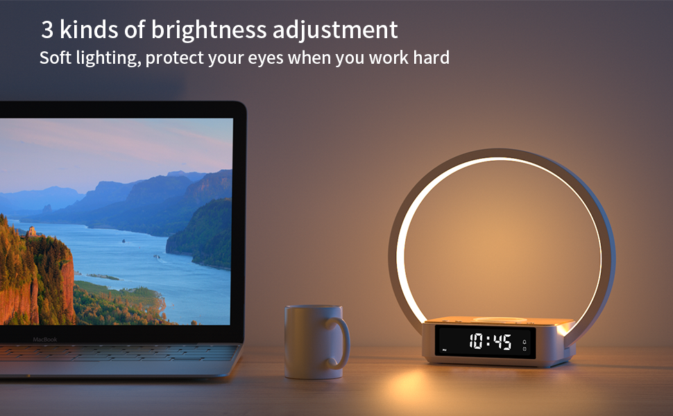 Touch Bedside Lamp With Alarm Clock And Fast Wireless Charging - Unique