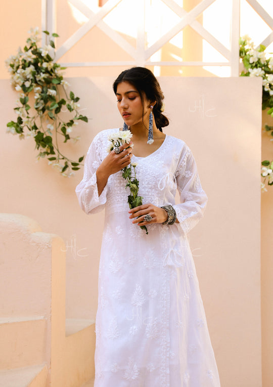 White Long Kurti Designs & Styling Ideas | Look Stylish In Trendy White ...  | Long kurti designs, Kurti designs, Embroidery blouse designs