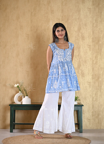 Buy Jaipur Kurti Green Silk Blend Angrakha Style A-Line Embroidered Kurta  online