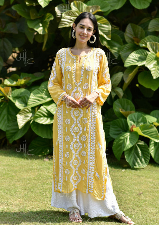 Indian Designer Yellow Kurti Dhoti Set for Festive Wear - Ethnic Race