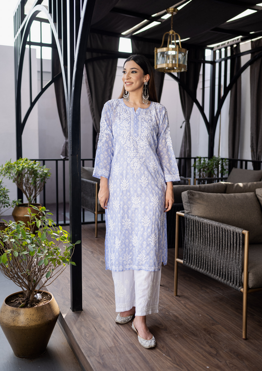 Casual Wear Straight Classic Check Long Cotton Kurti, Wash Care: Handwash  at Rs 299 in Surat